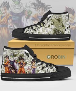 Dragon Ball Z Anime Mixed Manga Style Canvas High Top Shoes