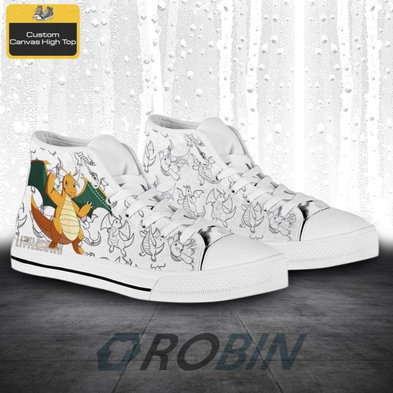 Dragonite Pokemon Anime Canvas High Top Shoes