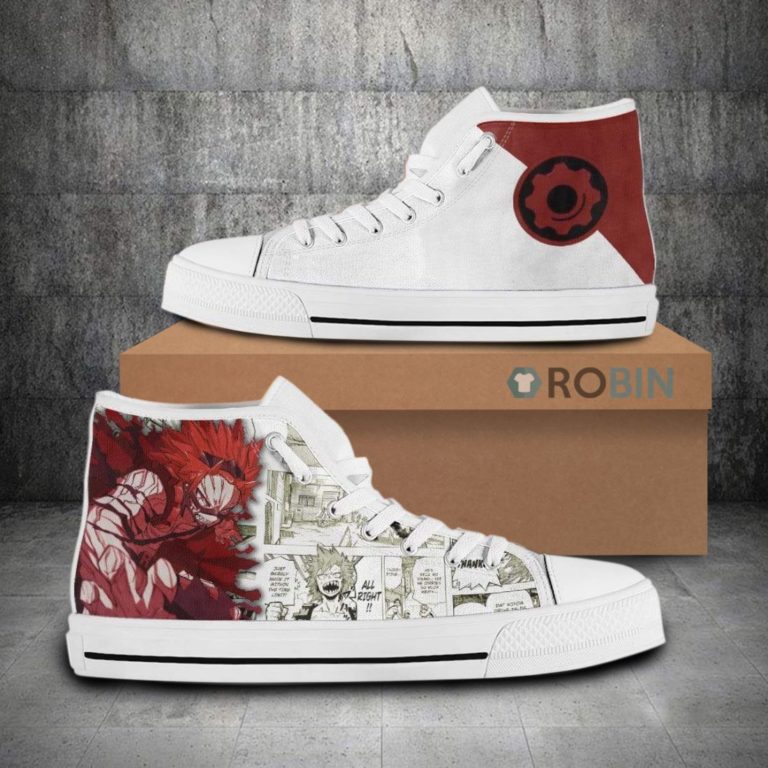 Eijiro Kirishima My Hero Academia Anime Mixed Manga Style Canvas High Top Shoes