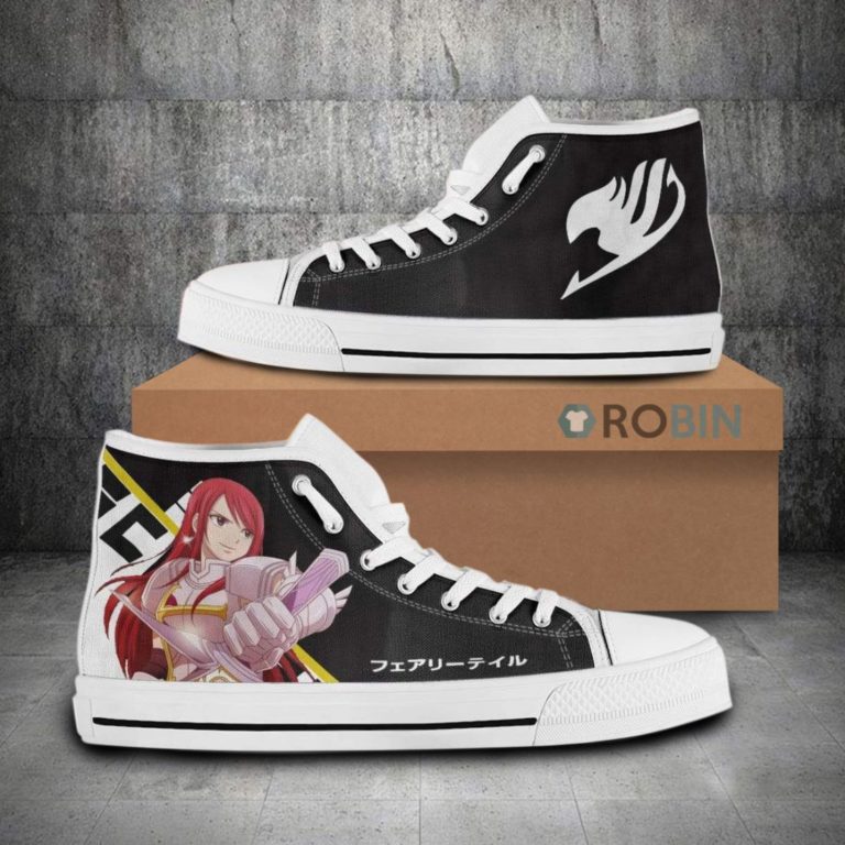 Erza Scarlet Fairy Tail Anime Canvas High Top Shoes