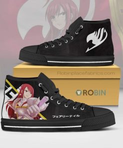Erza Scarlet Fairy Tail Anime Canvas High Top Shoes