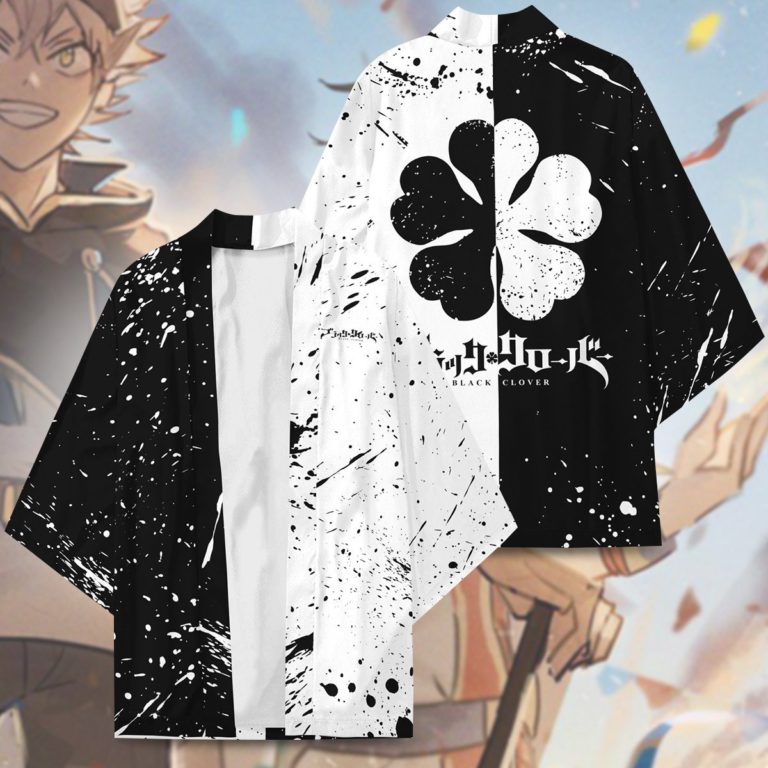 Five-Leaf Black Clover All Over Print Kimono