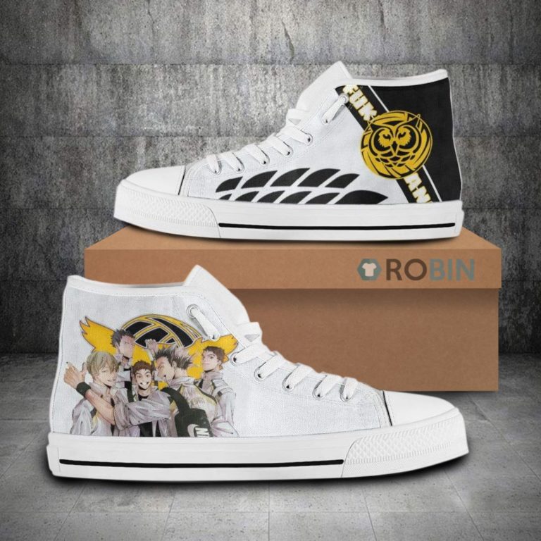 Fukurodani Academy Team Members Haikyu!! Anime Canvas High Top Shoes