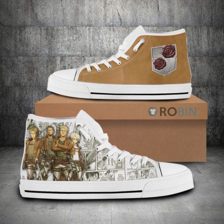 Garrison Regiment Attack on Titan Anime Mixed Manga High Top Canvas Shoes
