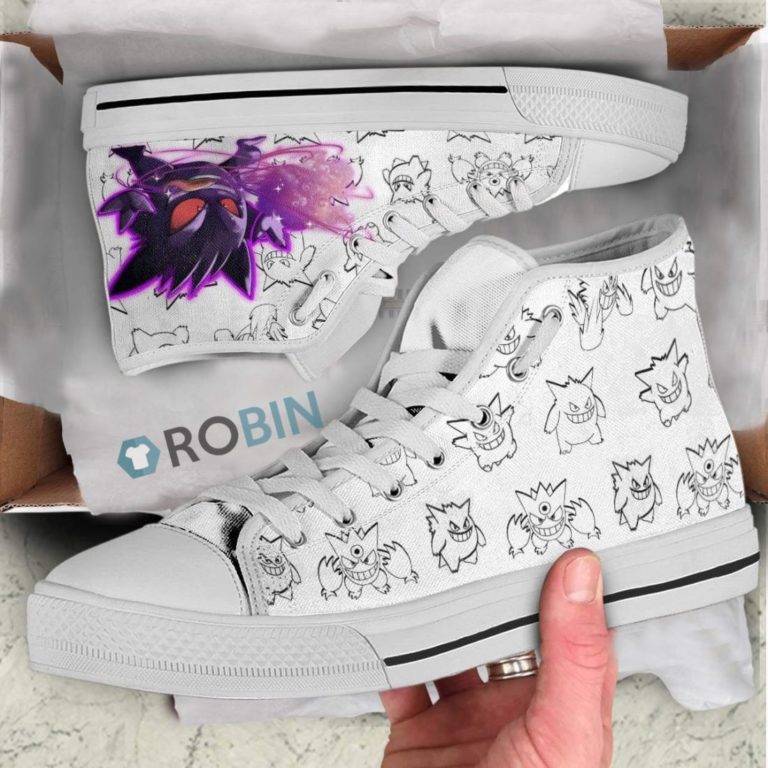Gengar Pokemon Anime Canvas High Top Shoes (Kid and Adult size available)
