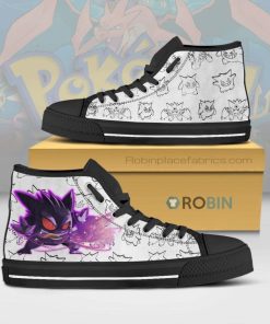 Gengar Pokemon Anime Canvas High Top Shoes (Kid and Adult size available)
