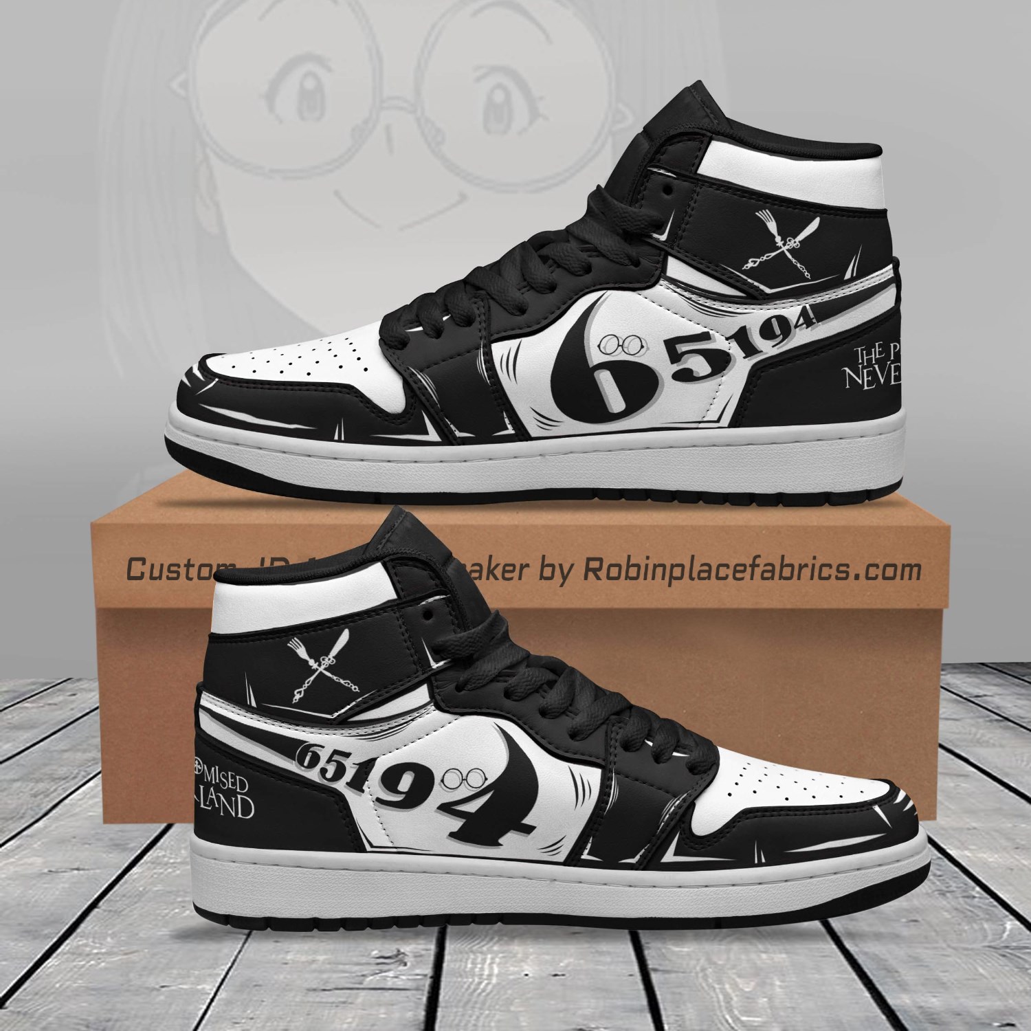 Gilda JD Sneakers Custom The Promised Neverland Anime Shoes ...