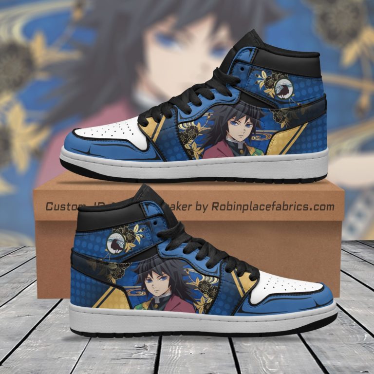 Giyu Tomioka Kimetsu No Yaiba Air Jordan 1 High Sneakers