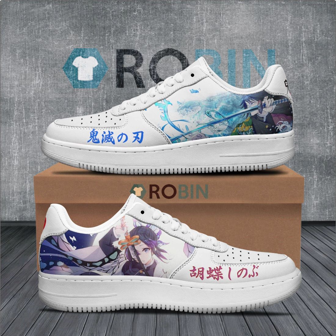 Giyu x Shinobu Air Force 1 Sneakers Custom Demon Slayer Anime Shoes ...