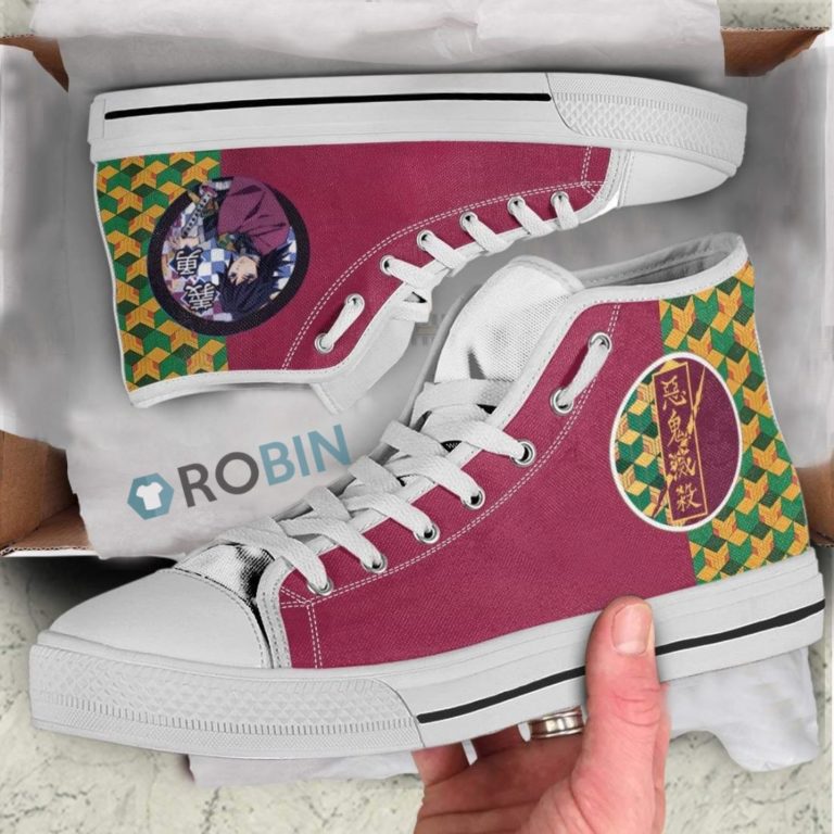 Giyuu Demon Slayer Anime Canvas High Top Shoes