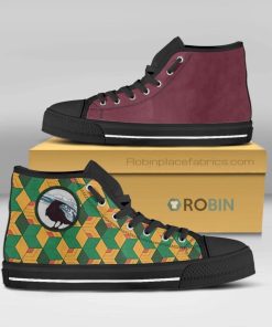 Giyuu Tomioka Demon Slayer Anime High Top Canvas Shoes (Kid and Adult size available)