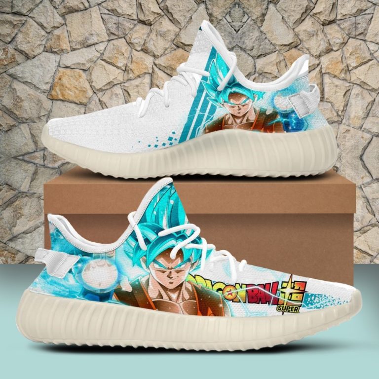 Goku Blue Custom Dragon Ball Super Anime Yeezy Sneakers