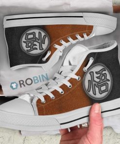 Goku Kanji Symbol Dragon Ball Anime Canvas High Top Shoes Goku Kanji Symbol Dragon Ball Anime Canvas High Top Shoes