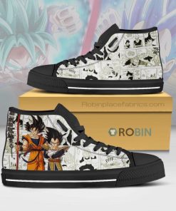 Goku x Vegeta Dragon Ball Anime Mixed Manga Style Canvas High Top Shoes Goku x Vegeta Dragon Ball Anime Mixed Manga Style Canvas High Top Shoes