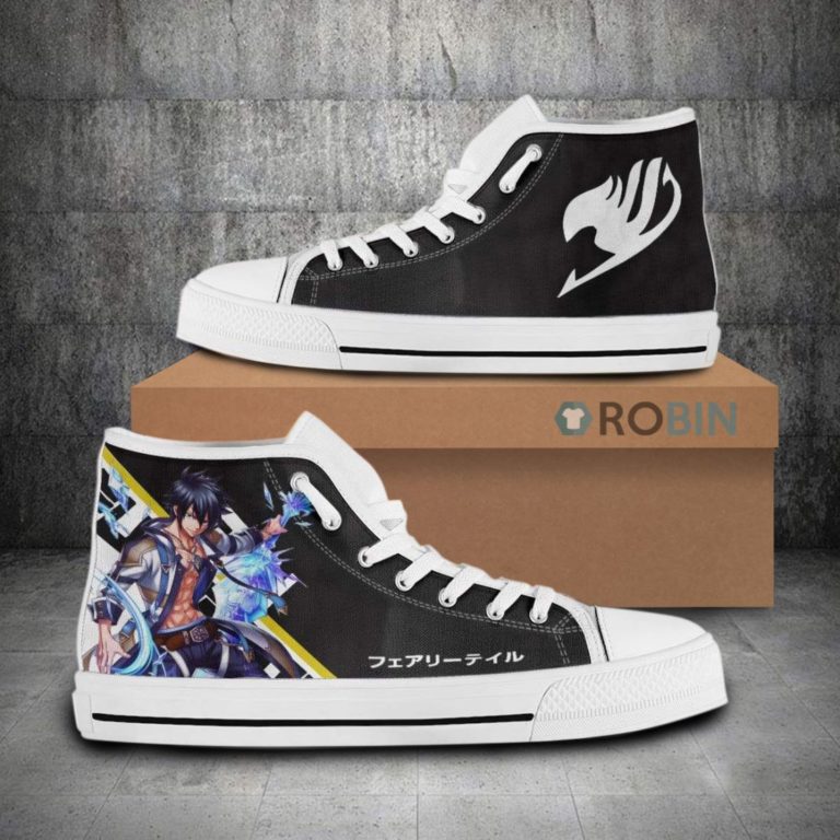 Gray Fullbuster Fairy Tail Anime Canvas High Top Shoes