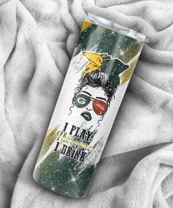 Girl With Green Bay Packers Custom Name Skinny Tumbler Girl With Green Bay Packers Custom Name Skinny Tumbler