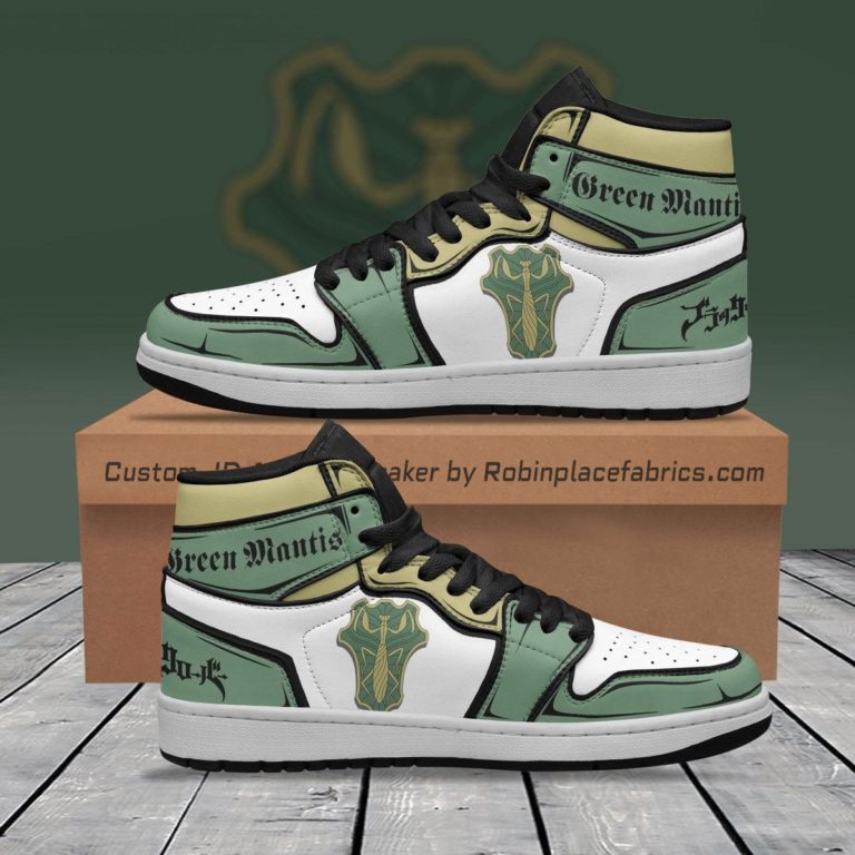 Green Mantis JD Sneakers Custom Black Clover Anime Shoes