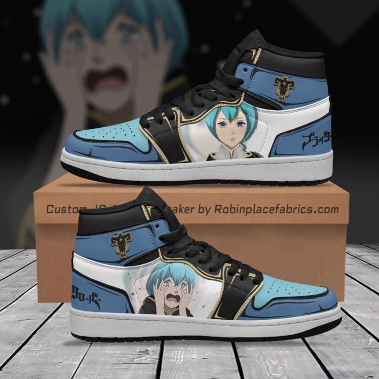 Grey JD Sneakers Custom Black Clover Anime Shoes