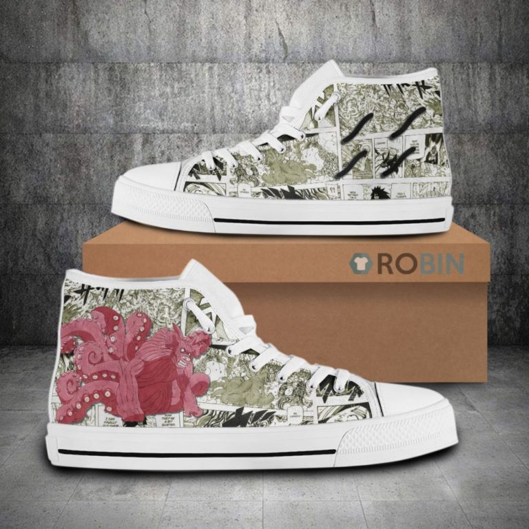 Gyuki Tailed Beast Naruto Anime Mixed Manga Canvas High Top Shoes