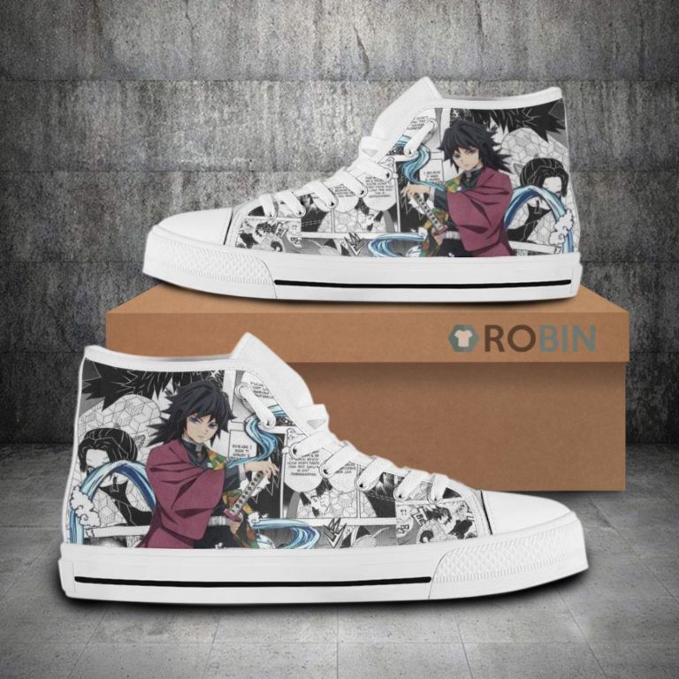 Gyuu Tomioka Demon Slayer Anime Mixed Manga High Top Canvas Shoes