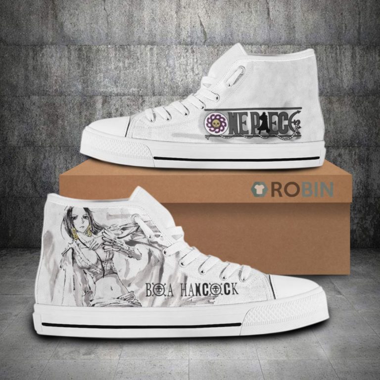 Hancock One Piece Anime Watercolor Canvas High Top Shoes