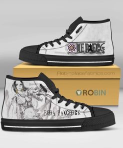 Hancock One Piece Anime Watercolor Canvas High Top Shoes