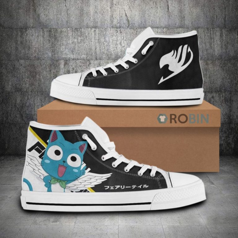 Happy Fairy Tail Anime Canvas High Top Shoes (Kid and Adult size available)