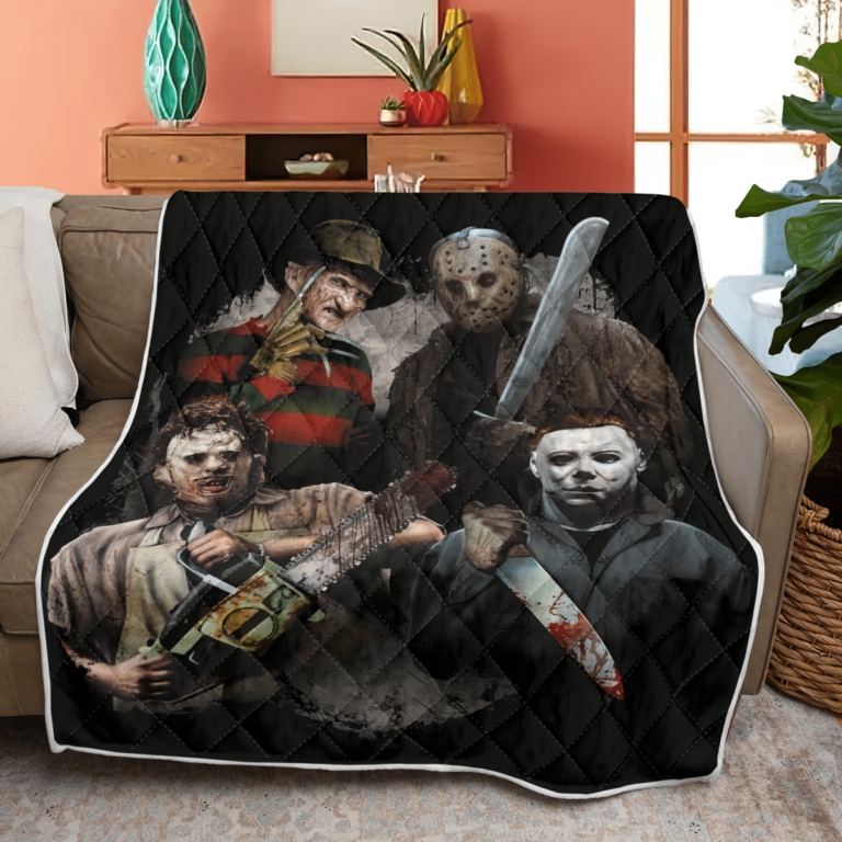 Horror Blanket Michael Myers Jason Voorhees Freddy Krueger Quilt