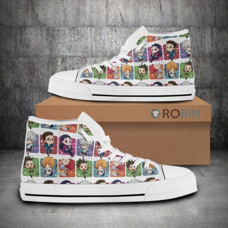 Hunter x Hunter Cute Chibi Face Anime Canvas High Top Shoes