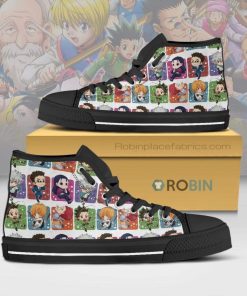 Hunter x Hunter Cute Chibi Face Anime Canvas High Top Shoes
