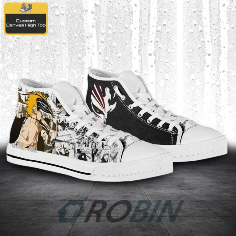 Ichigo Kurosaki Bleach Anime Mixed Manga Canvas High Top Shoes