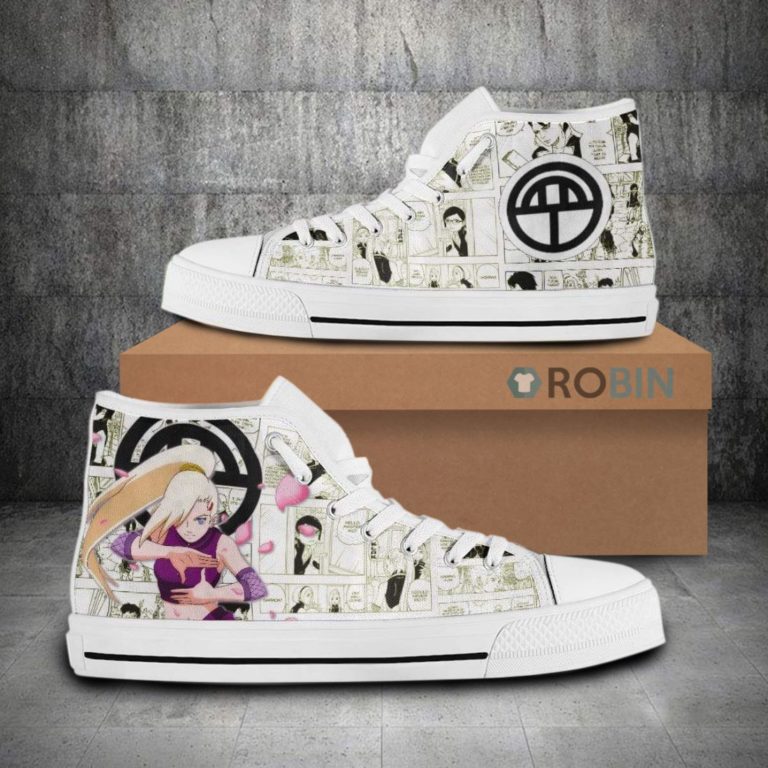 Ino Naruto Anime Mixed Manga Style Canvas High Top Shoes