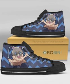 Inosuke Demon Slayer Anime Pattern Canvas High Top Shoes Inosuke Demon Slayer Anime Pattern Canvas High Top Shoes