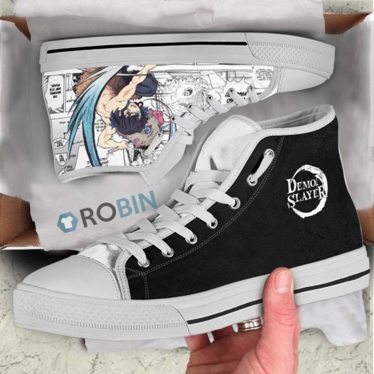 Inosuke Demon Slayer Anime Mixed Manga Canvas High Top Shoes