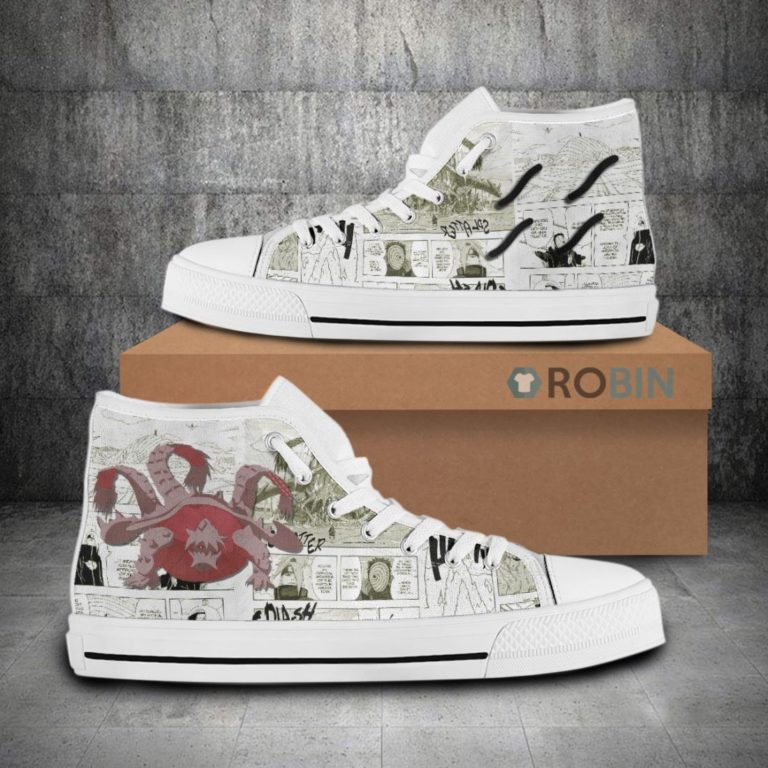Isobu Tailed Beast Naruto Anime Mixed Manga Canvas High Top Shoes