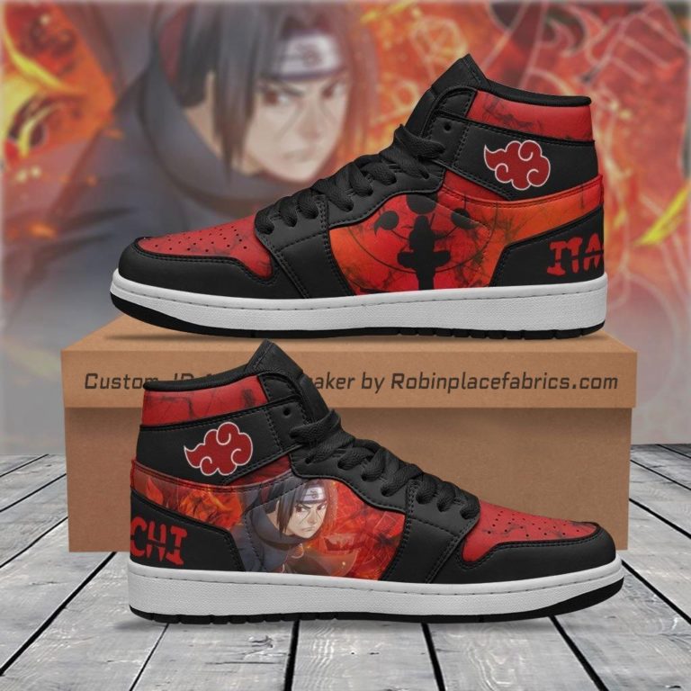 Itachi Akatsuki Jordans Amaterasu Naruto Anime Basketball Sneakers