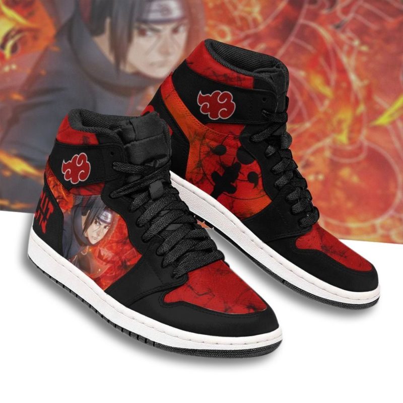 Itachi Akatsuki Jordans Amaterasu Naruto Anime Basketball Sneakers ...