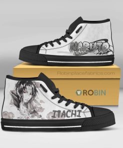 Itachi Uchiha Naruto Water Color Anime Canvas High Top Shoes Itachi Uchiha Naruto Water Color Anime Canvas High Top Shoes