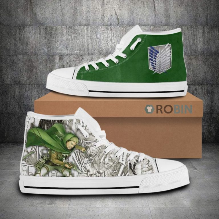Jean Kirstein Attack on Titan Anime Mixed Manga Canvas High Top Shoes (Kid and Adult size available)