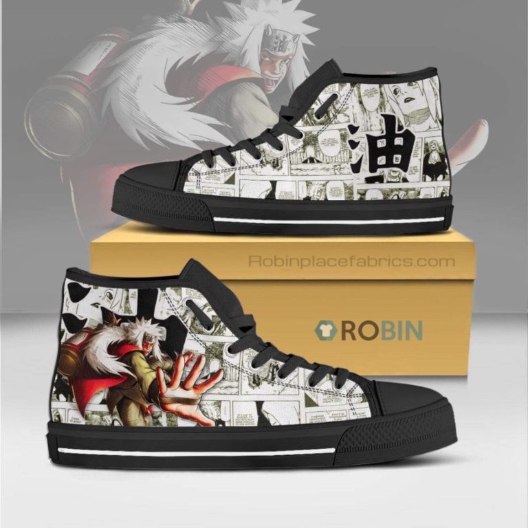 Jiraiya Naruto Anime Mixed Manga Canvas High Top Shoes