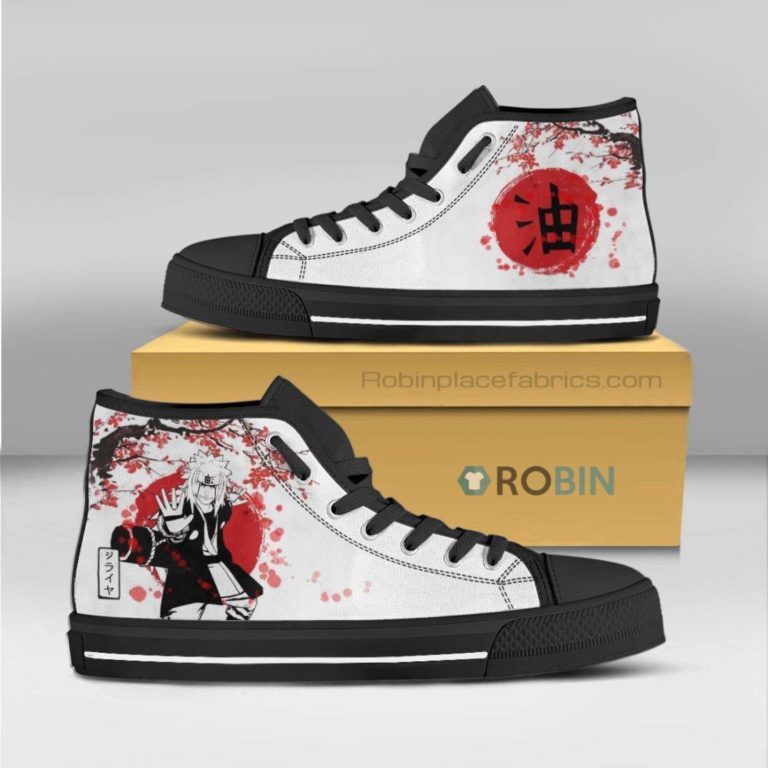 Jiraiya Naruto Anime High Top Canvas Shoes