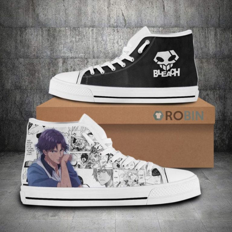 Keigo Asano Bleach Anime Mixed Manga High Top Canvas Shoes