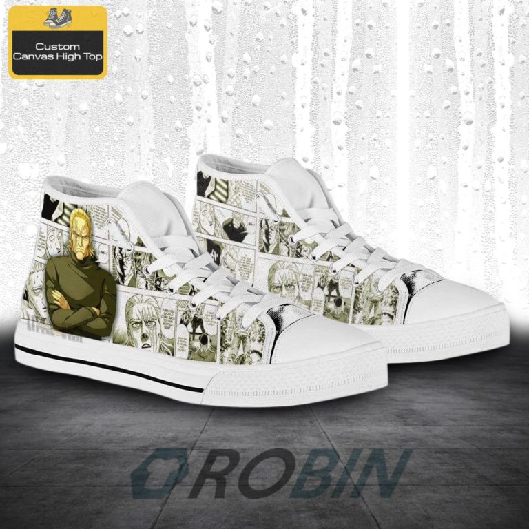 King One Punch Man Anime Mixed Manga Style High Top Canvas Shoes