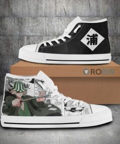 Kisuke Urahara Bleach Anime Mixed Manga Canvas High Top Shoes (Kid and Adult size available)