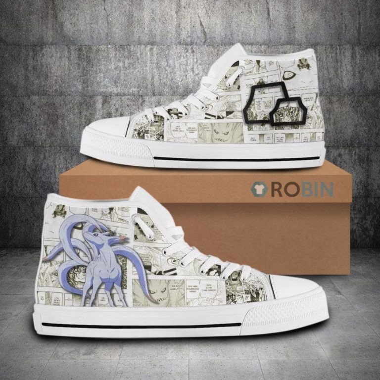 Kokuo Tailed Beast Naruto Anime Mixed Manga High Top Canvas Shoes