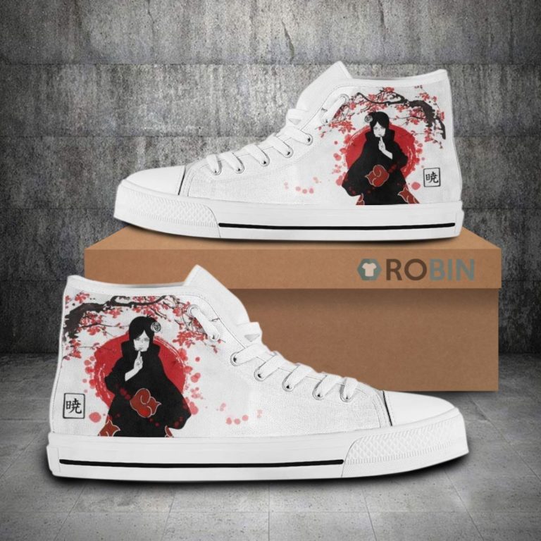 Konan Akatsuki Naruto Anime High Top Canvas Shoes