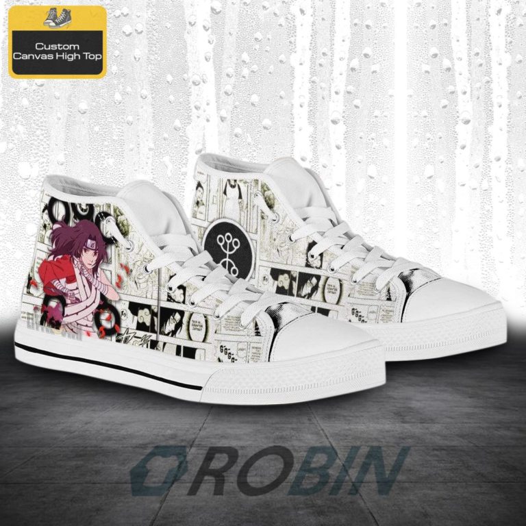 Kurenai Naruto Anime Mixed Manga Style Canvas High Top Shoes