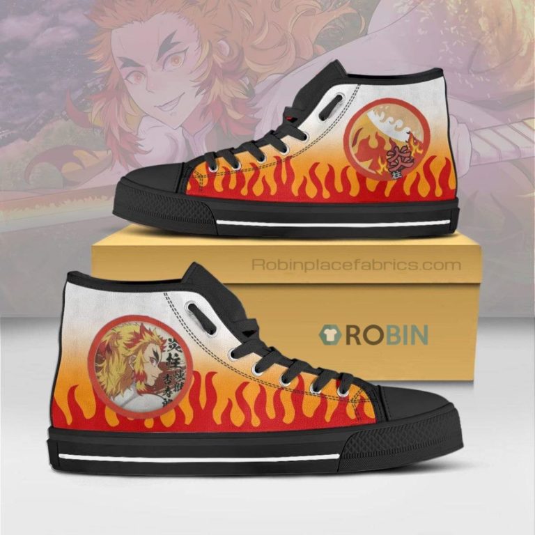 Kyojuro Rengoku Demon Slayer Anime Canvas High Top Shoes
