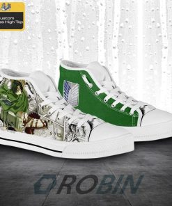 Levi Ackerman Attack on Titan Anime Mixed Manga Canvas High Top Shoes