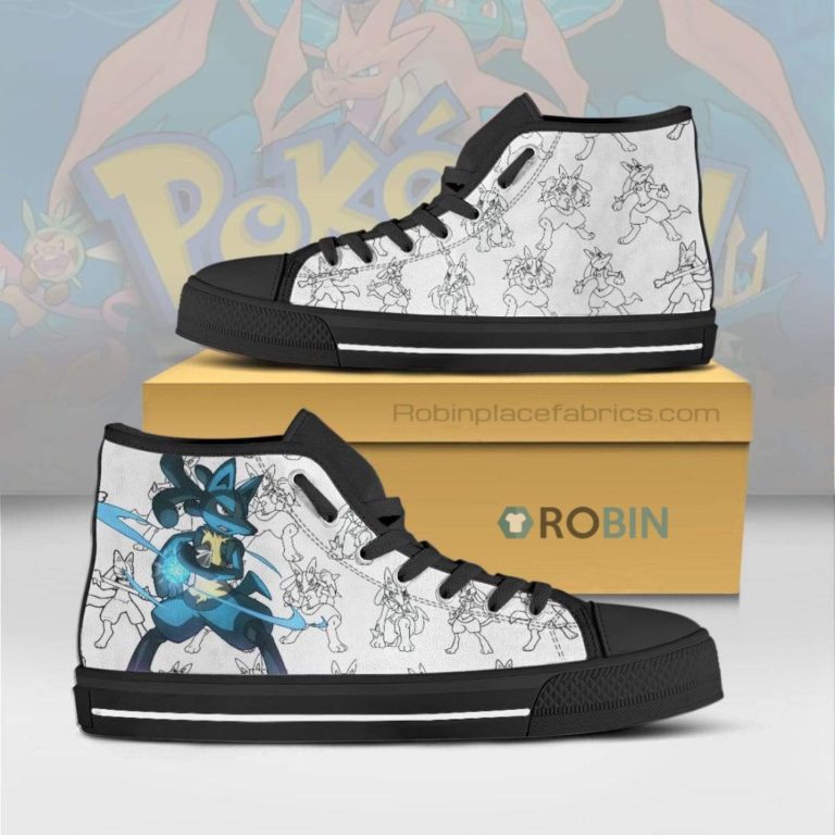 Lucario Pokemon Anime Canvas High Top Shoes
